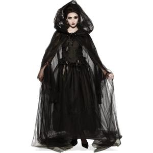 Rubie's Adult Full-Length Sheer Cape with Oversized Hood (Black)