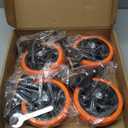 5 Inch Caster Wheels, Threaded Stem Casters Set of 4 Heavy Duty, Swivel Casters 1/2"-13 x 1 (Screw Diameter 1/2", Stem Length 1"), Safety Dual Locking Industrial Casters, Wheels for Cart, Furniture