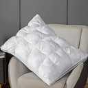 Luxury Hotel Quality Goose Feathers & Down Pillow,800 Fill Power King Size Bed Pillow 1 Pack,Soft Bed Pillow with Breathable Cover,Pack of 1 (King, White)