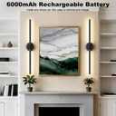 Battery Operated Wall Sconces Set of 2, Dimmable 6000mAh Rechargeable Wall Lights, LED Wall Lamp with Remote Control
