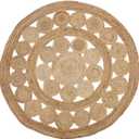 Indian Hand Braided Round Jute Rug (3X3 Feet)