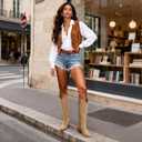 DREAM PAIRS Cowgirl Boots Women Knee High Cowboy Boots, US 12