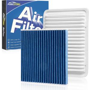 Cabin & Engine Air Filter Fit for Toyota Corolla 2009-19, Matrix 2009-14, Yaris 2007-18, Scion xD 2008-14, Vibe 2009-10 Activated Carbon Cabin Filter Replace#CF10285 CA10190 Car Accessories