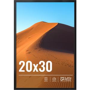 LaVie Home 20x30 Picture Frame for Wall Display, 20x30 Black Picture Frame with HD Plexiglas, 20 x 30 Poster Frame 1 Pack, Display Frame for Vertical or Horizontal, Classic Collection