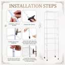5 Tier Over The Fridge Shelf for Dorm Wheels 8 Hooks and 5 PVC Pads White, 90.5"
