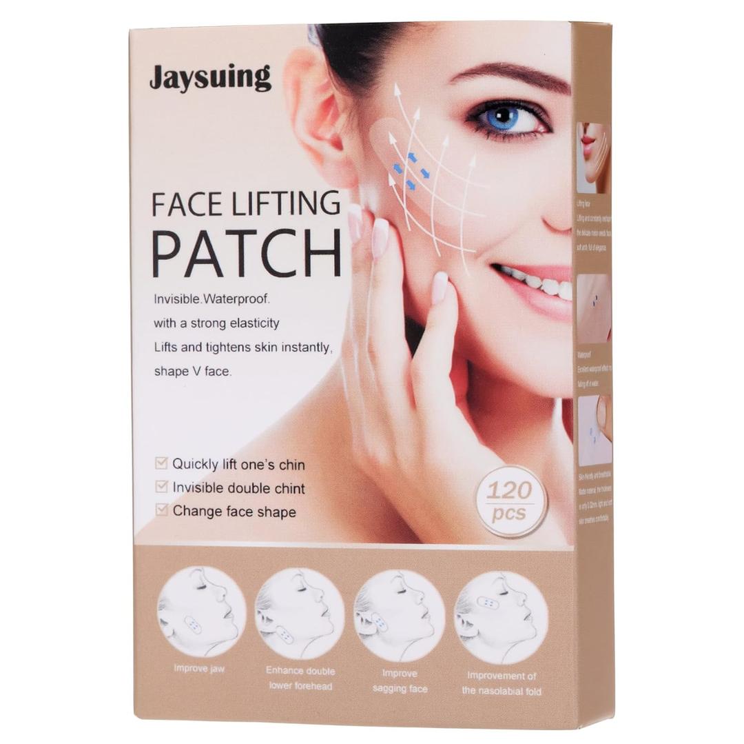 Aethland Face Lift Tape Invisible, 120PCS Face Tapes for Lifting Sagging Skin, Neck Tape Facelift Tape Instant Face Lift Facial Tape Makeup for Jowls Eyes Wrinkles Double Chin Sagging Skin