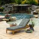 Arden Outdoor Chaise Cushion, Foam, 21x72, Sapphire Morrison Floral, 72"L x 21"W x 3.5"H