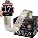 3 x Money Gift Box, 17th Birthday Decorations For Girls, Birthday Gifts For 17 Year Old Girl With 100Pcs Transparent Bags - Black & Rose Gold