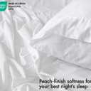RUVANTI 100% Cotton Percale Sheets Full, Bright White | Crisp Cooling, Deep Pocket 14", Soft Peach Finish, Breathable & Durable, 4 Piece Set