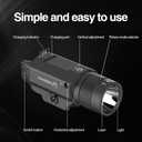 DARKFANG Tactical Flashlight and Green Laser Light Combo 1500 Lumen for Shotgun/Pistol Light with Momentary/Strobe Function for 1913 Picatinny Rail