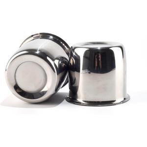 2Pcs 3.37inch Stainless Trailer Wheel Center Caps Push Through 3.37" Bore 3.03" Tall Hub Cap for Truck SUV RV Wheel Rim, Chrome Wheel Cover (Mirror Polished)