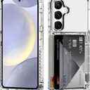 ACANDYA for Samsung Galaxy S24 Case Wallet Clear Protective Case with Credit Card Holder Heavy Duty Protection Shockproof Anti-Scratch Anti-Yellow Cover for Samsung Galaxy S24 6.2 inch Transparent