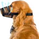 Flintstone Dog Muzzle for Large Dogs  Soft Air Mesh Muzzle for Large Sized Dog | Breathable Mouth Guard to Prevent Biting Chewing Grooming | No Bark Muzle L 7.9-9.4