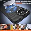 Magnetic for iPhone 16 Plus Case Carbon Fiber Skin SensationCompatible With magsafeMetal Lens KickstandDropproof Sturdy Carbon Fiber PatternWireless Charging Case for iPhone 16 Plus (Black)