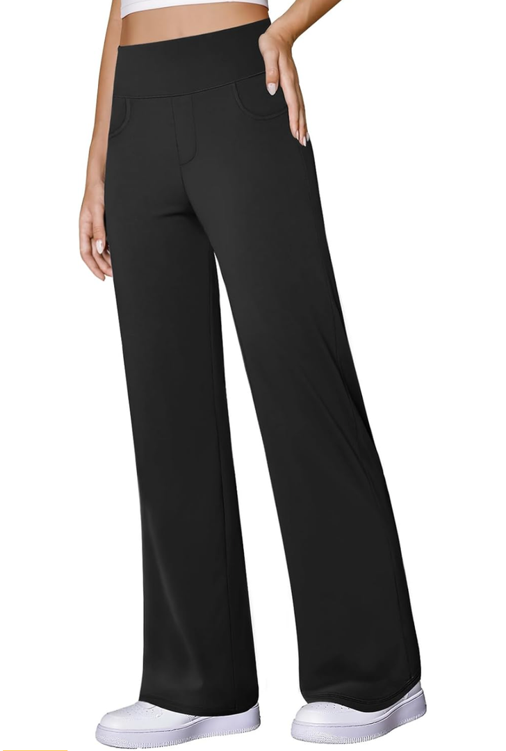 Wide Leg Yoga Pants Women Stretch Dress Work Pants with Pockets Lounge Casual Sweatpants XXXL