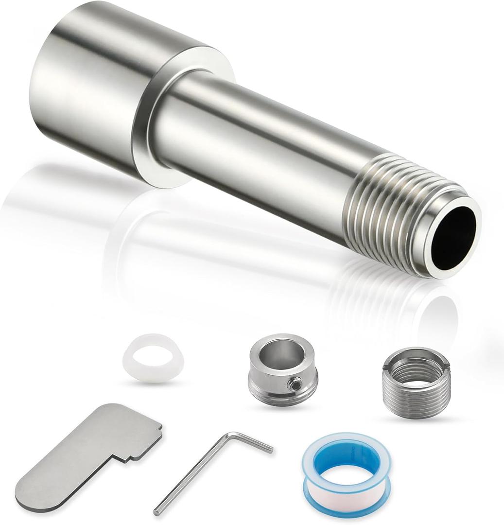 Tub Spout Adapter, Fits 3/4" IPS and 1/2" IPS Pipe, 1/2" Copper Pipe Compatible, Durable Kit for Both Diverter &Non-Diverter Types, 304 Stainless Steel, Lead-Free, Easy Installation