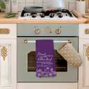 Voatok Purple Floral Nana Kitchen Towels, Nana Gifts for Christmas Birthday from Grandkids Hand Towels, Best Grandma Gifts from Granddaughters Grandsons Dish Tea Towels for Kitchen, 16x24 Inches