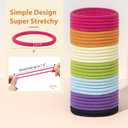 3 x Colorful Hair Ties No Damage, Organic Ponytail Holders Hair Accessories for Women & Men, 4mm Hair Elastics Fits All Hair Types (32 Count) (Multicolor)