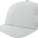 2 x Men's Baseball Cap Fits OSFM & XXL Laser Perforated Golf Ball Hat Water Resistant Quick Dry Adjustable Snapback Caps (Gray)