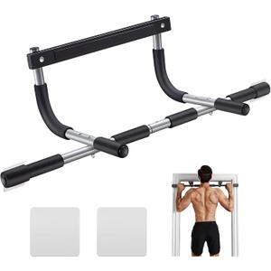 Ally Peaks Pull Up Bar for Doorway | Thickened Steel Max Limit 440 lbs Upper Body Fitness Workout Bar| Multi-Grip Strength for Doorway | Indoor Chin-Up Bar Fitness Trainer for Home Gym Portable (Silver 2)