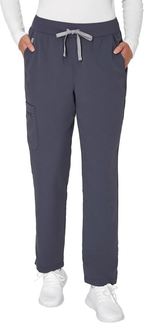 Hanes Women's Scrub Pants, Comfort Fit Healthcare Pants for Women, Moisture-Wicking Medical Scrubs (Small, Peppercorn Grey)