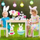 BreezeHug 5 Pack 14 Inch Easter Yard Signs Waterproof PP Material with Stakes, Jumbo Bunny & Egg Decor for Outdoor Lawn, Garden, Patio, Spring Party Holiday Display