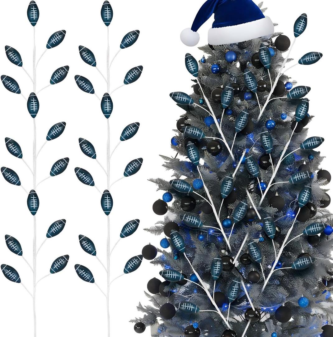 6 Pcs Cowboys Football Picks Decoration Christmas Tree Picks Team Friendship Football Table Toppers Decorative Sticks for Sports Game Day Dallas Fan Cowboys Party Birthday Vase Filler Craft Wreath