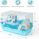 ROBUD Large Hamster Cage Gerbil Haven Habitat Small Animal Cage (Blue)