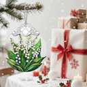 4 x Stained Glass Lily of Valley Flower Christmas Ornament: Christmas Tree Ornaments & Decor, Holiday Decor  Holiday Presents, Gift Ideas & Gifts for Friends, Coworker, and Family