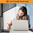 LED Desk Lamp with USB Ports,Touch Desk Lamps for Home Office with 5 Color Modes,3 Brightness Desk Light with Small Night Light,Reading Lamp Table Lamp for Bedroom Bedside Study Black with adapter