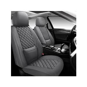 NS YOLO Full Coverage Leather Car Seat Covers Full Set,Waterproof Seat Covers for Cars,SUVs Pickup Truck, Car Seat Cushion,Car Seat Protector,Grey Seat Cover with 5 Seats