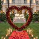Breling 7.87ft Large Metal Heart Arch Stand and Will You Marry Me LED Neon Light Sign Backdrop for Outdoor Proposal Wedding Engagement Bridal Valentine and Birthday Party Decor (Red)