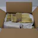 Goodluck 600 Pieces Gold Disposable Plates for 100 Guests, Plastic Plates for Party, Dinnerware Set of 100 Dinner and 100 Dessert Plates, 100 Spoons, 100 Forks, 100 Knives, 100 Cups