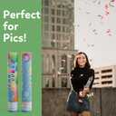 Biodegradable Confetti Poppers Cannon | 2 Pack | Multicolor | Party Poppers for Graduation, Birthday, Wedding | Alternative to Fireworks Smoke Bombs | Launches 25 ft | 12 inch | TUR Party Supplies