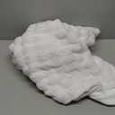 NEWCOSPLAY Faux Fur Throw Blanket White Bubble Blanket Thick Warm Soft for Couch Sofa Bed 550GSM (White, Throw(50"x60"))