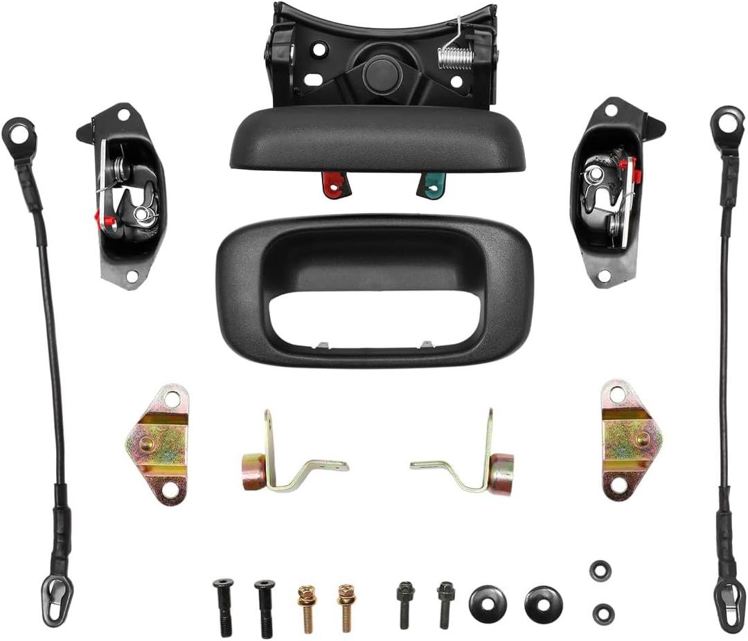 Tailgate Handle Latch Rebuild Kit, Compatible with 1999-2006 Chevy Silverado 1500 2500 3500, GMC Sierra, Replaces# 15997911 15921948 Rear Tail Gate Door Parts Gasket Bezel Lock Bolt Hinge Locking Set