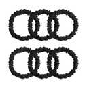 6PCS 100% Mulberry Silk Scrunchies Small Black Silk Hair Ties No Damage Satin Hair Scrunchies for Women Girls Simple Versatile High Elasticity DEMAZALO