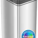 iTouchless Glide 13 Gallon Sensor Garbage Can with Wheels and Odor Control System, Stainless Steel, Automatic Kitchen Bin and Office Trash Bin (Powered by Battery or Optional AC Adapter)