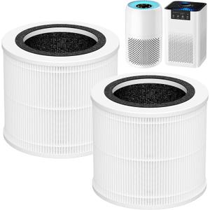2-Pack AP100 AP102 Replacement Filter Compatible with AromaRoom AP100-A, AP100-B, AP100-C, AP102 & Core Mini Air Purifiers, 3-in-1 H13 HEPA and Activated Carbon Filter, White