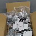 PATIKIL 300pcs Self Stick Insulation Pins 2-1/2inch, 1.5 Inch Self Locking Washers Round 7/8 Inch Aluminum Insulation Hangers Cap Washers for Foam Board Wall Floor Ceiling 100Set/300Pieces