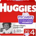 Huggies Size 4 Diapers, Little Movers Baby Diapers, Size 4 (22-37 lbs), 70 Ct