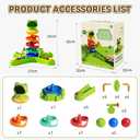 Frog Ball Drop Toy for Kids, 5 Layer Roll Swirling Ball Tower with 12 Balls, Spin and Learn Shoot Balls Drop Montessori Toy, Gifts for Toddler Boys Girls 3 4 5 6 7 8+ Years Old (4 Player)