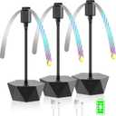 Fly Fans for Tables Rechargeable Fly Repellent Fans for Indoor Outdoor Keep Flies Away, Flies Spinner Table Top with Holographic Blades, Bug Traps for Picnic, Party, BBQ (Black, 4Packs)