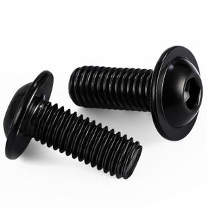 M8-1.25 x 20mm Flanged Button Head Socket Cap Screw Bolts, Allen Socket Drive, Stainless Steel 304, Black Finish, Quantity 20 M8-1.25 x 20mm Flanged Button Head Socket Cap Screw Bolts, Allen Socket Drive, Stainless Steel 304, Black Finish, Quantity 20