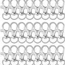AUGSUN Metal Swivel Clasps Lanyard Snap Hook - 120pcs Lobster Claw Clasp for Keychain Crafts (Silver)