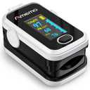 Pulse Oximeter,OLED Display Oxygen Monitor Fingertip,Blood Oxygen Saturation Monitor(SpO2) with Carrying Case,Silicone Cover (White)