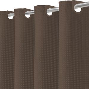Inhousolu No Hook Waffle Weave Shower Curtain with Removable Snap in Fabric Liner Set for Bathroom, 230 GSM Heavy Duty Weighted Hem, Water Repellent Washable Bath Curtains, 72 x 72 Inch, Brown