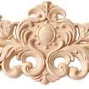 Wood Appliques Onlays, Long Wood Carved Appliques 31.4 * 7.8inch Set for Wall Door Cabinet Mirror Closet Wardrobe Dresser Mantel Staircase DIY Project