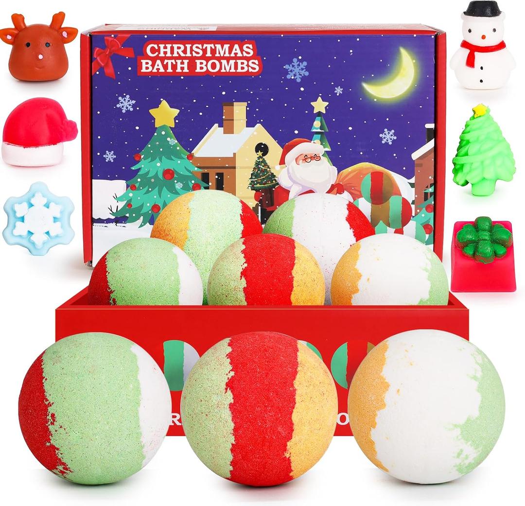 6pcs Christmas Bath Bombs Gift Set (Christmas)