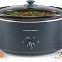 Hamilton Beach 6 Quart Slow Cooker With Space-Saving Folding Handles | 3 Heat Settings | Dishwasher Safe Stoneware Crock & Glass Lid | Kitchen Makeover Blue | 33608